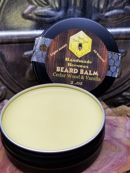 All Natural Handmade Beeswax Beard Balm Cedar Wood and Vanilla