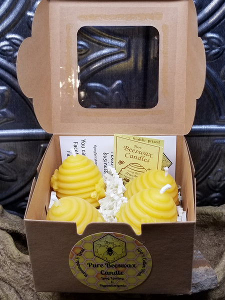 Beehive Mini Votive 4 Pack Beeswax or Single Candles