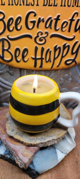 All Natural Beeswax Candle Lemon and Lavender Mini Mug
