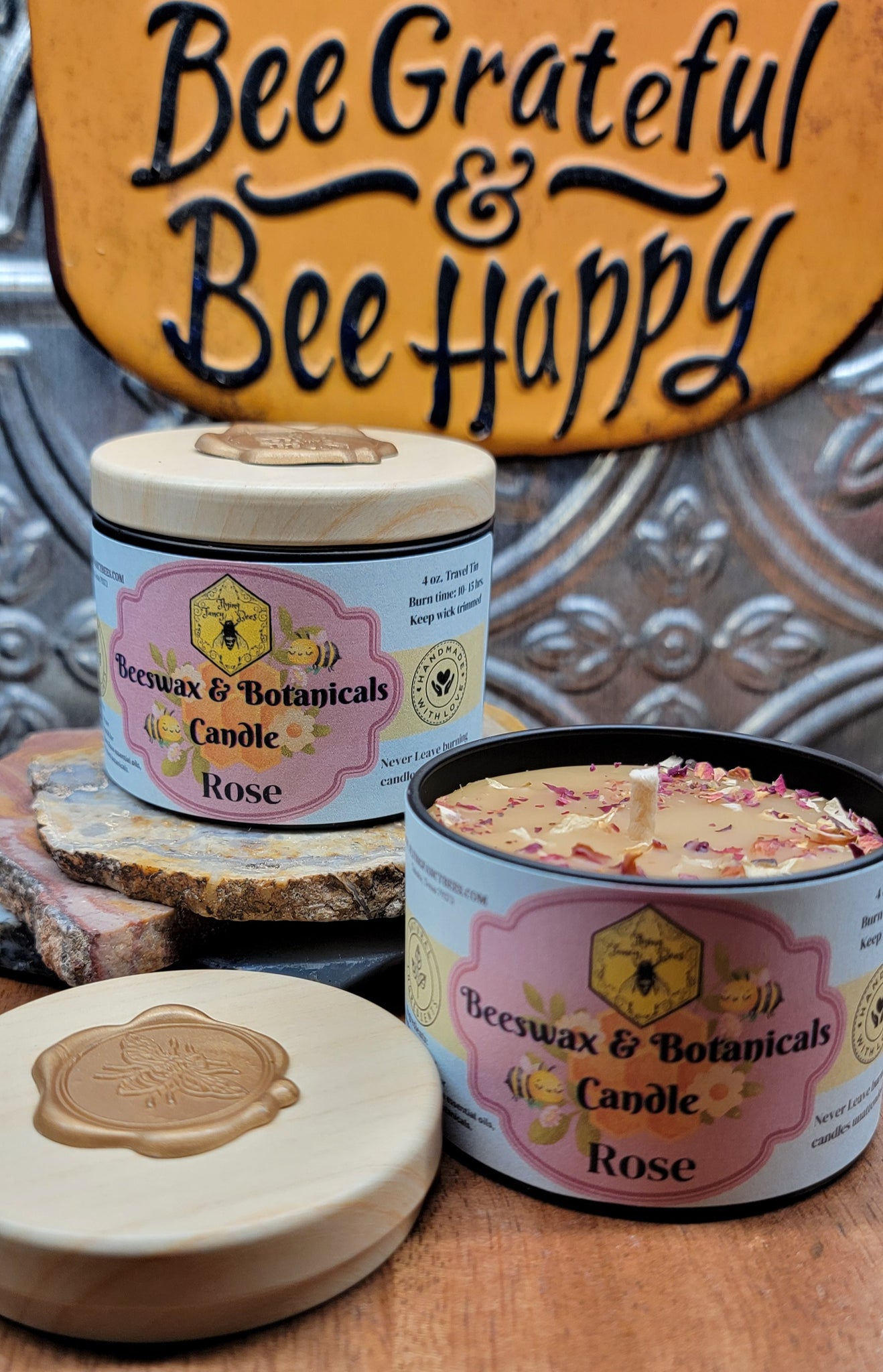 All Natural Beeswax Candle 4 oz. Tin