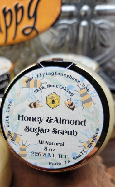 All Natural Honey & Almond Sugar Scrub 8oz. Jar