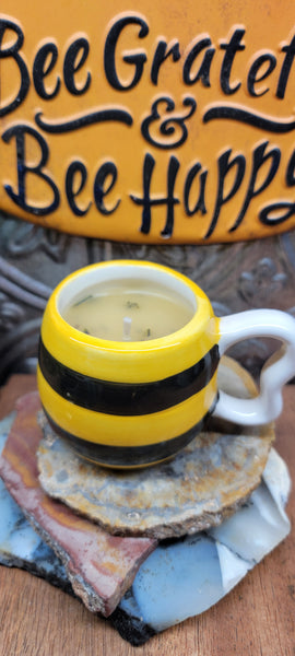 All Natural Beeswax Candle Lemon and Lavender Mini Mug