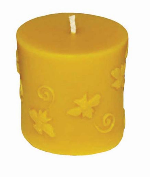 Busy Bee Beeswax Pillar Candle