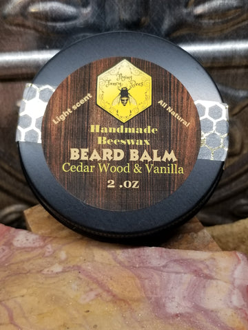 All Natural Handmade Beeswax Beard Balm Cedar Wood and Vanilla