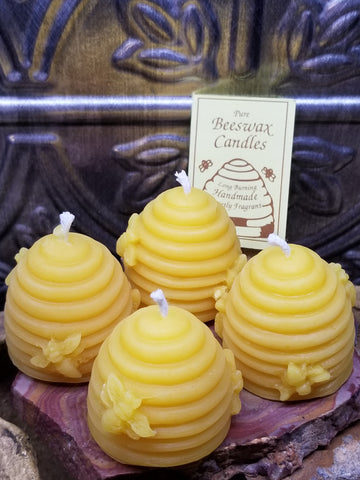 Beehive Mini Votive 4 Pack Beeswax or Single Candles